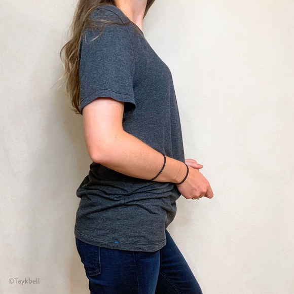 Columbia V Neck Dark Gray Stretch Cotton T Shirt M - Picture 4 of 15